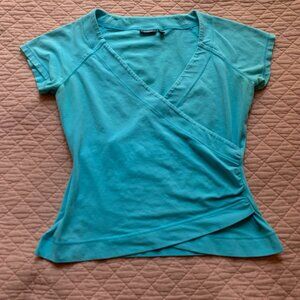 MEXX - Faux Wrap Tee shirt is a short sleeve turquoise medium